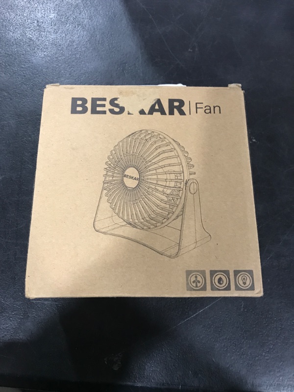 Photo 2 of BESKAR USB Small Desk Fan, Portable Fans with 3 Speeds Strong Airflow, Quiet Operation and 360°Rotate, Personal Table Fan for Home,Office, Bedroom - 3.9 ft Cord
