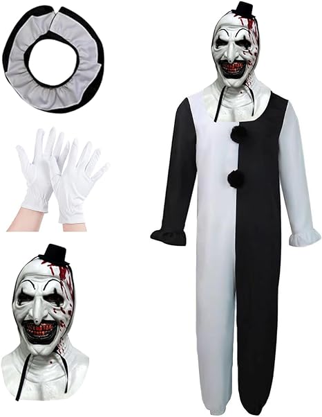 Photo 1 of Bulex Kids Art The Clown Costume with Mask Horror Terrifiers Halloween Cosplay Costume Scary Killer Masquerade Party Costume
