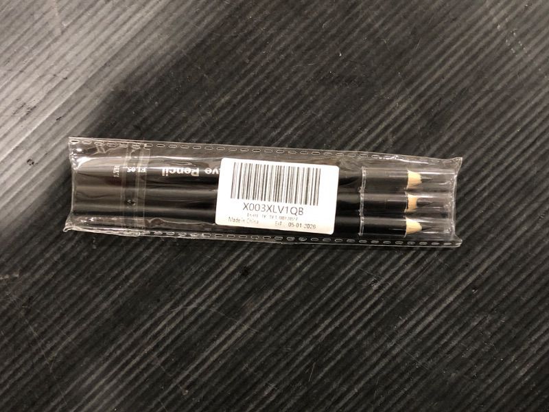 Photo 2 of 3 Classic Eyebrow Pencils,Long Lasting, Waterproof, Flexible Wooden Stick Eyebrow Pencil,[3-in-1]Eyebrow Pencil *3;Black #-0826012
