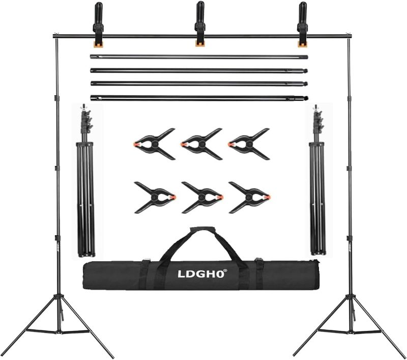 Photo 1 of  8.5 X 10FT/2.6 X 3M Background Stand Support System Kit with Carrying Case for Clamps and Canvas,for Photo Video Shooting 