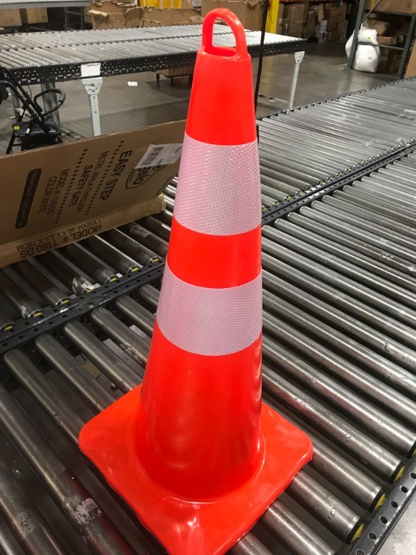 Photo 2 of 28inch Traffic Cone Plastic Road Cone PVC Safety Road Parking Cone Weighted Hazard Cone Construction Cone Orange Parking Barrier Safety Cone Field Marker 