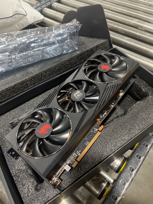 Photo 3 of PowerColor Red Dragon AMD Radeon™ RX 6800 XT Gaming Graphics Card with 16GB GDDR6 Memory, Powered by AMD RDNA™ 2, Raytracing, PCI Express 4.0, HDMI 2.1, AMD Infinity Cache 6800XT Red Dragon