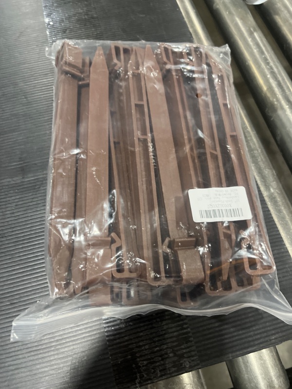 Photo 2 of 10" Inch Plastic Landscape Edging Stakes, Anchoring Spikes for Paver Edging, Weed Barriers, Turf, Tent, Weed Barrier, Timber, Carpentry, Tent etc. (25 PC, Brown) 25 PC Brown