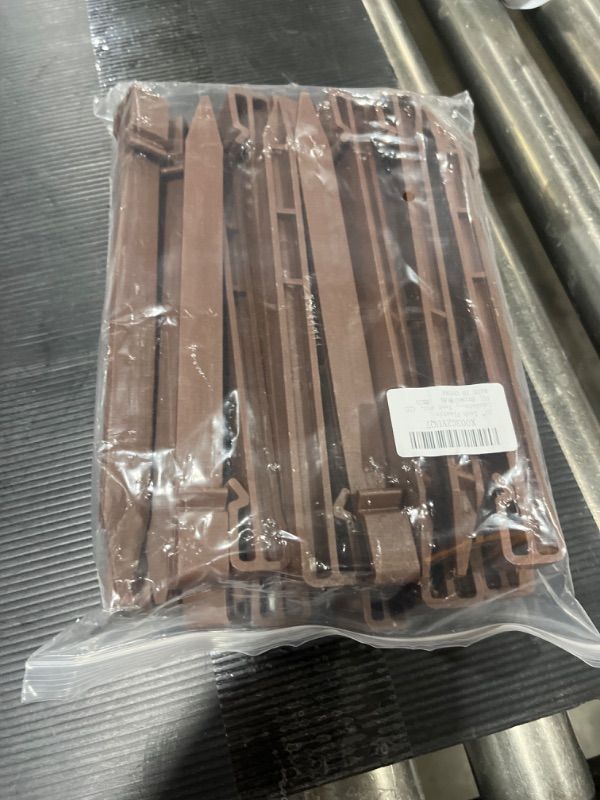 Photo 1 of 10" Inch Plastic Landscape Edging Stakes, Anchoring Spikes for Paver Edging, Weed Barriers, Turf, Tent, Weed Barrier, Timber, Carpentry, Tent etc. (25 PC, Brown) 25 PC Brown