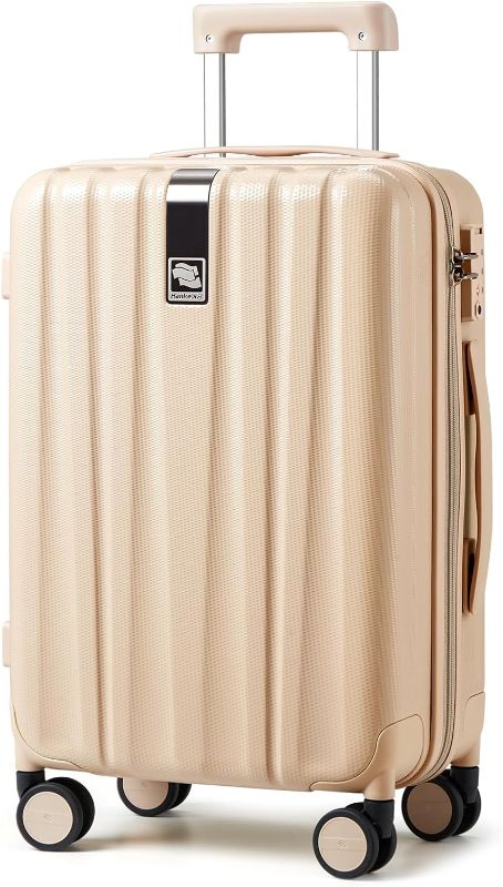 Photo 1 of  Hanke 24 Inch Luggage Suitcases With Spinner Wheels Lightweight PC Hard Shell Rolling Suitcase With TSA Lock,Checked-Medium 24-Inch?Cuba Sand? 