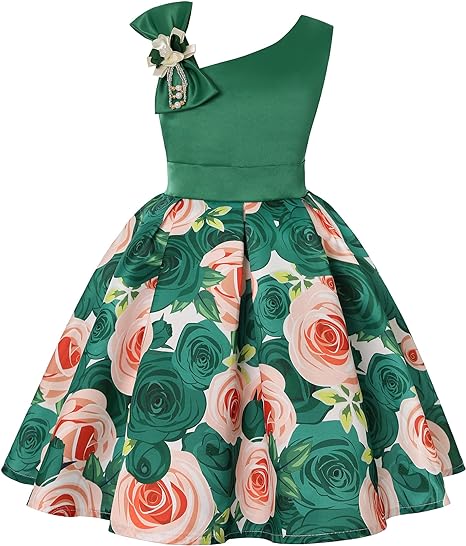 Photo 1 of 2-9 Years Off Shoulder Flower Girl Dress Toddler Party Floral Formal Dresses 