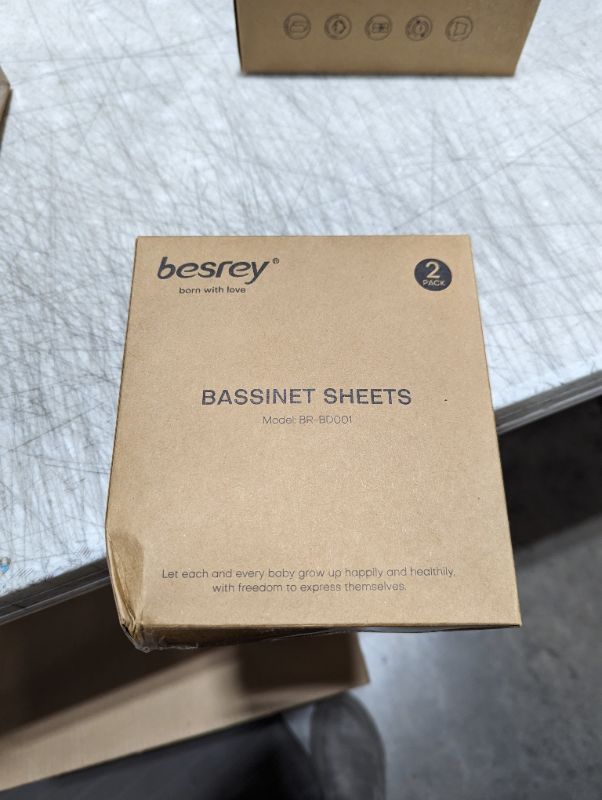 Photo 2 of 2 Packs Stretchy Bassinet Sheets Fitted for Besrey Bassinet, 33”x17” Jersey Cotton Sheets for Rectangle Oval Hourglass Bassinet Mattress, Breathable and Heavenly Soft, Green Plant for Baby Boys Girls 