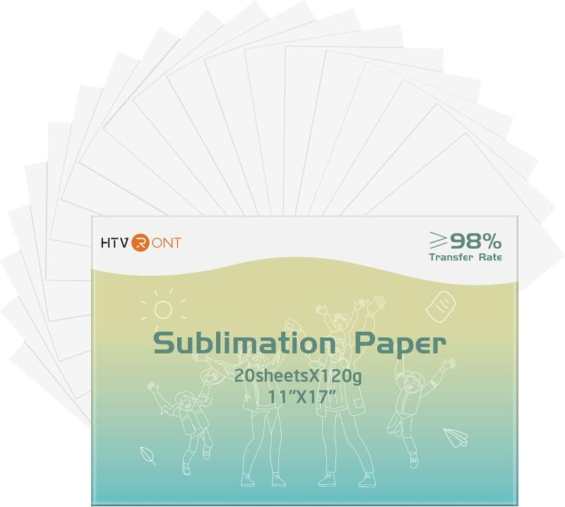 Photo 1 of HTVRONT Sublimation Paper - Sublimation Transfer Paper Compatible with Inkjet Printer (20 sheets 11 * 17")
