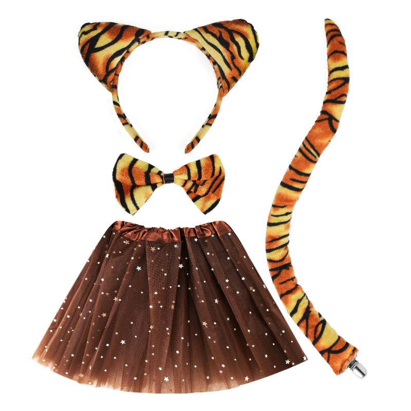 Photo 1 of ZONESTA Halloween Costume Cat Costume for Girls, Cat Ears Cat Costume for KidsCat Noir Costume for Kids Tiger Costume With Skirt