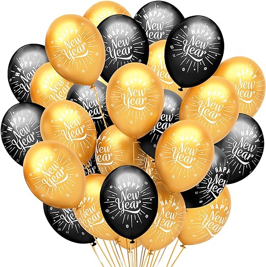 Photo 1 of KatchOn, Happy New Years Balloons Set - Pack of 50 | Happy New Year Latex Balloons, New Years Eve Party Supplies 2024 | New Years Eve Decorations, Happy New Year Decorations 2024 | NYE Decorations