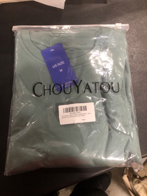 Photo 2 of chouyatou Men's Active Heavy Blend Cotton Crewneck Pullover Sweatshirt Tops