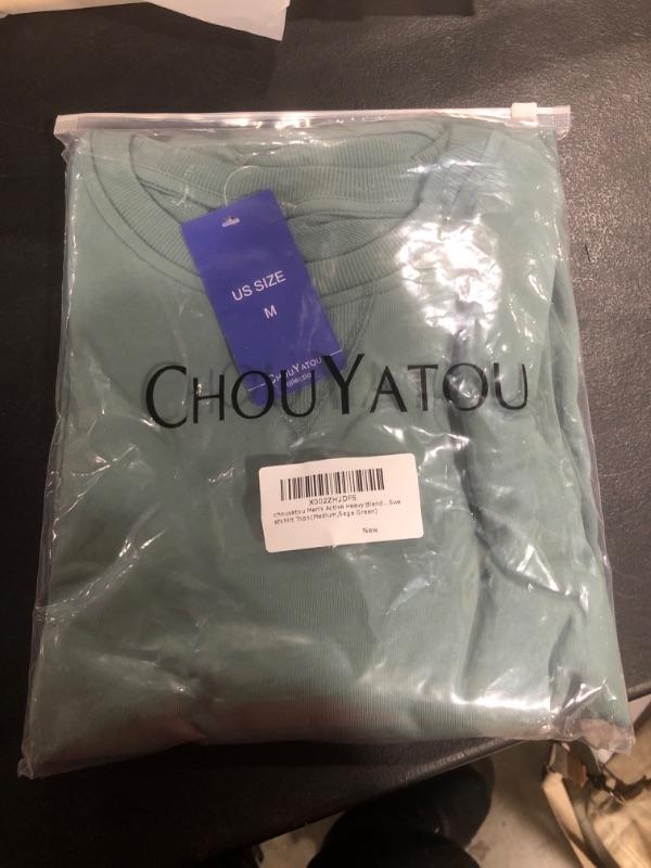 Photo 2 of chouyatou Men's Active Heavy Blend Cotton Crewneck Pullover Sweatshirt Tops 