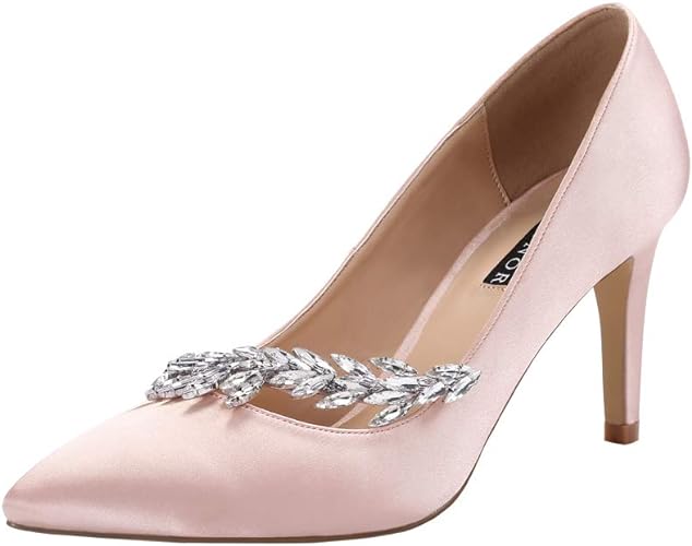 Photo 1 of ERIJUNOR Pointed Toe Mid Heels Wedding Party Evening Dress Pumps for Women 