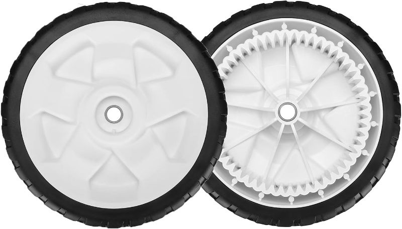 Photo 1 of 119-0311 Front Wheels for Toro 22" Recycler Mower, 137-4832 Drive Wheels for Toro 20330 20331 20339 20371 Self Propelled Mower FWD 22", 2 Pack, White