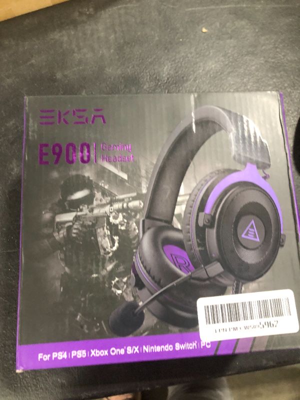 Photo 2 of EKSA E900 Headset with Microphone for PC, PS4,PS5, Xbox - Detachable Noise Canceling Mic, 3D Surround Sound, Comfort Sturdy, Wired Headphone for Gaming, Computer, Laptop, Switch, Handheld (3.5MM Jack) E900 Purple