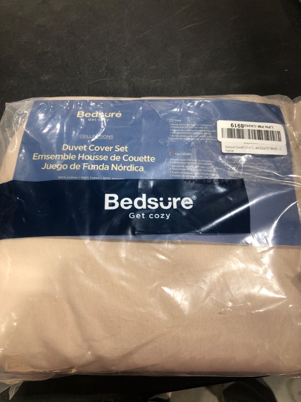 Photo 2 of Bedsure 100% Jersey Knit Cotton Duvet Cover, Ultra Soft T-Shirt Cotton Duvet Cover Queen Size, Queen Bedding Set with Zipper Closure, 1 Duvet Cover 90x90 Inches and 2 Pillowcases (Tannish Linen) Queen (90" x 90") Jersey Cotton-tannish Linen (No Comforter)