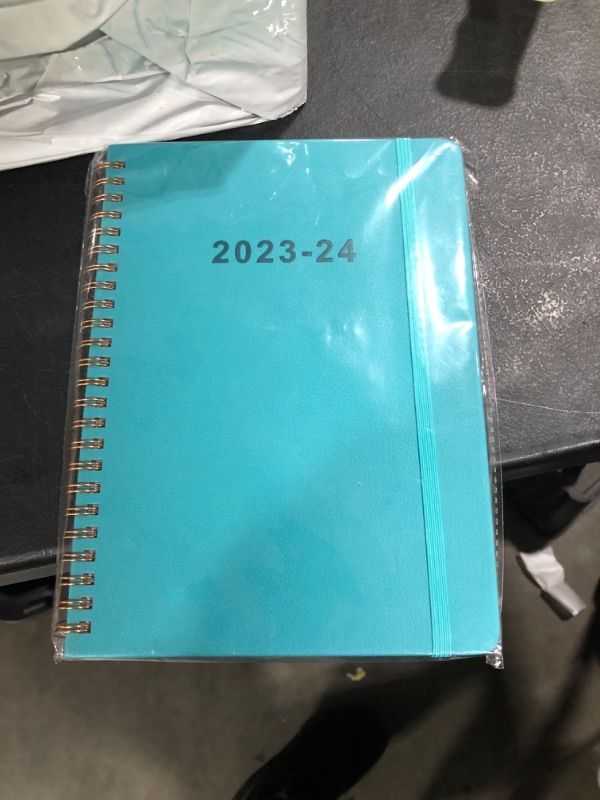 Photo 2 of 2023 2024 Academic Planner - Weekly and Monthly Planner with PU Leather Hardcover, Coated Month Tabs, Inner Pocket and Elastic Closure Band, 6"x8.5", Teal