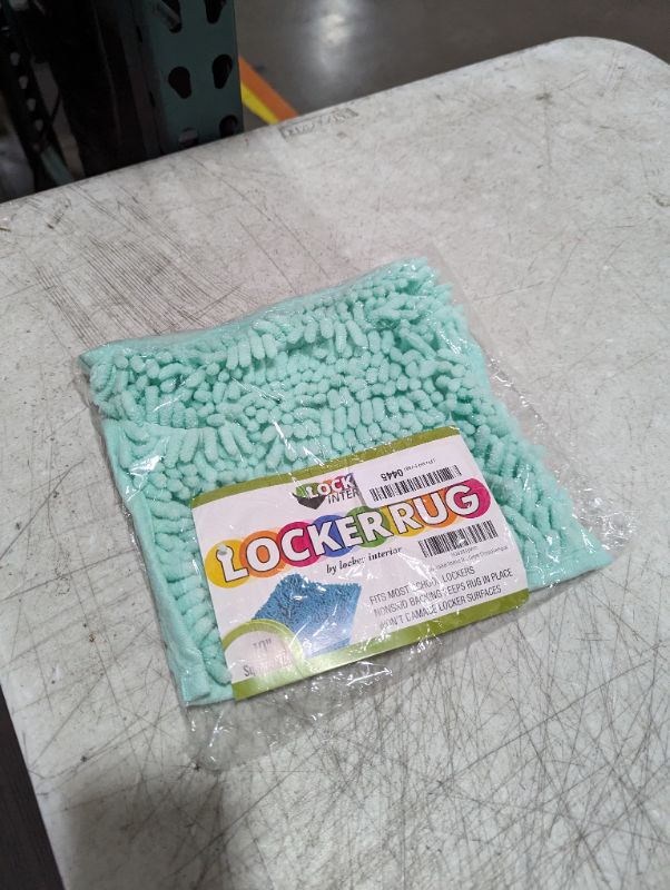 Photo 1 of Locker Interior School 10" Square Locker Fur Rug Carpet (Torquoise/Aqua)
