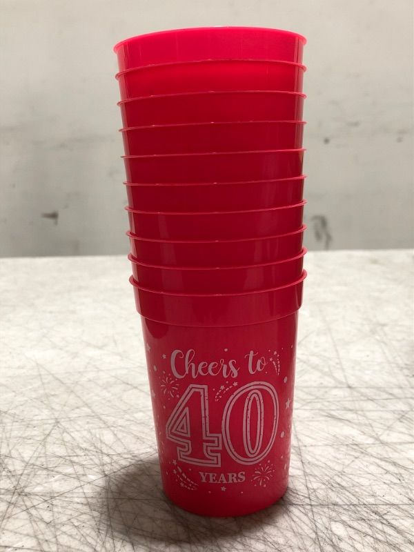 Photo 1 of 40 pink cheers to 40 plastic cups 