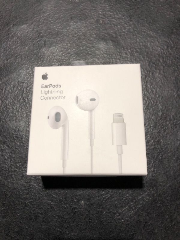 Photo 2 of Apple EarPods Headphones with Lightning Connector. Microphone with Built-in Remote to Control Music, Phone Calls, and Volume. Wired Earbuds for iPhone