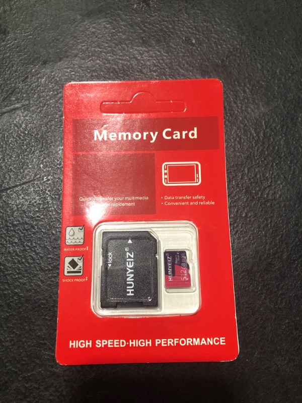 Photo 2 of 512GB Microsd High Speed Waterproof Micro SD Cards with Adapter for Dash Cams,Home Monitoring Systems,Smartphone and Drone