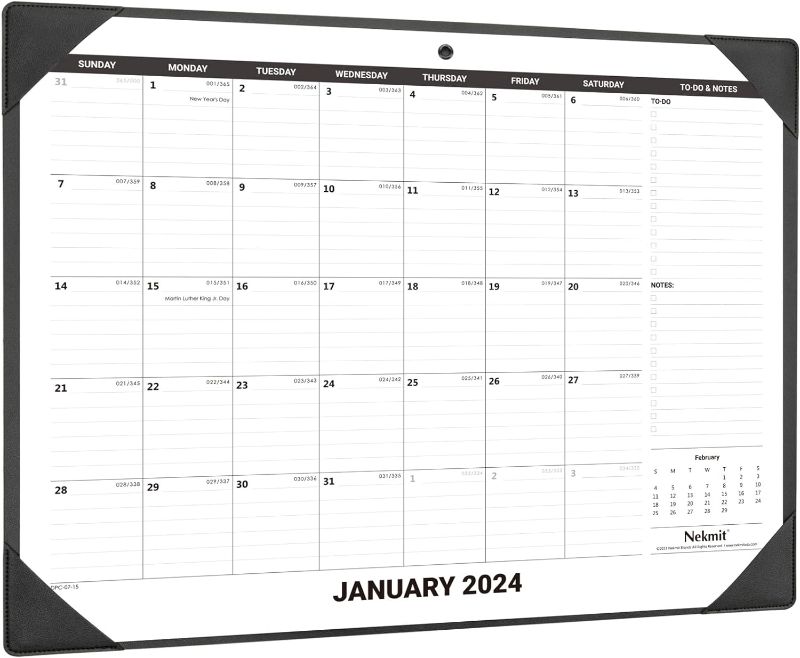 Photo 1 of Nekmit Large Desk Calendar 2024 with Desk Protecting Pad, Runs From Now - December 2024, Office Supplies 22" x 17" Desk Pad Calendar for Life Planning or Organizing 