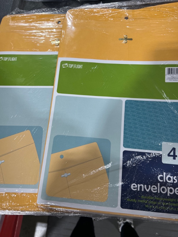 Photo 2 of Top Flight Clasp Envelopes, Gummed and Clasped Closure, 10 x 13 Inches, Brown Kraft, 4 Envelopes per Pack (6911021) PACK OF 2