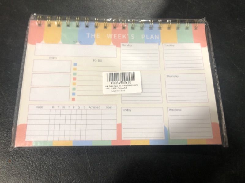 Photo 2 of Stilip Weekly to Do List Notepad 9.5x6.5”- 52 Sheets Undated Weekly with Tear Off Daily To Do List Notepad, Habit Tracker, Academic Planner Notebook - Full Year Productivity Planner-Colourful A4-Colourful