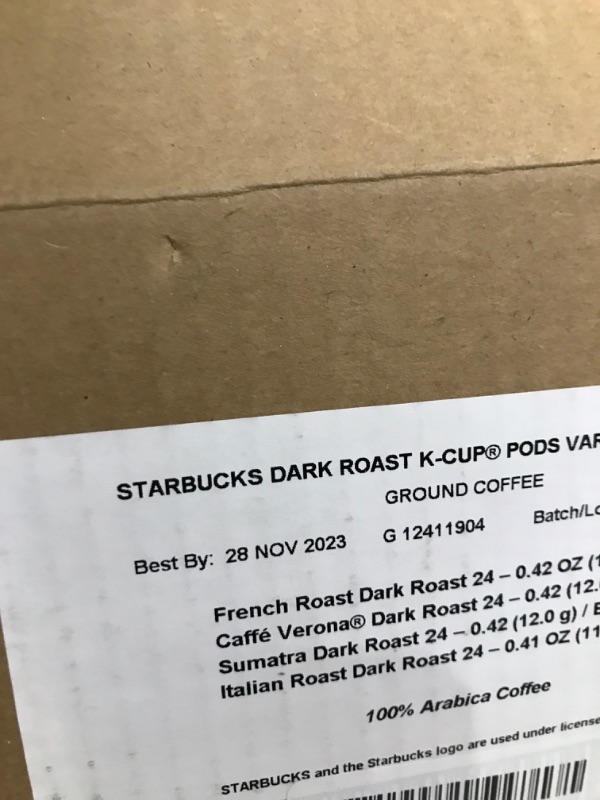 Photo 2 of Starbucks K-Cup Coffee Pods—Dark Roast Coffee—Variety Pack—100% Arabica—1 box (96 pods) BEST BY NOV 28 2023