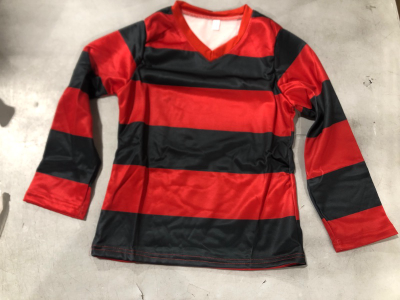 Photo 1 of (L) Red and Black Striped Long Sweater with Hat 