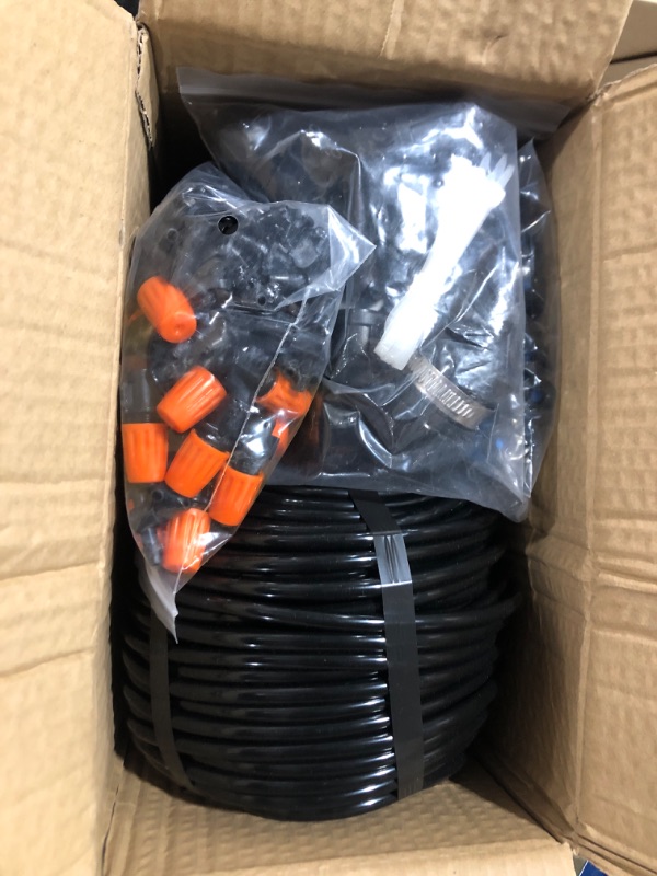 Photo 2 of 223FT Automatic Drip Irrigation Kits, Garden Watering System for Greenhouse, Yard and Lawn - with 1/2 inch 1/4 inch Distribution Tubing Hose Drip Emitters Adjustable Misting Sprinkler Fittings