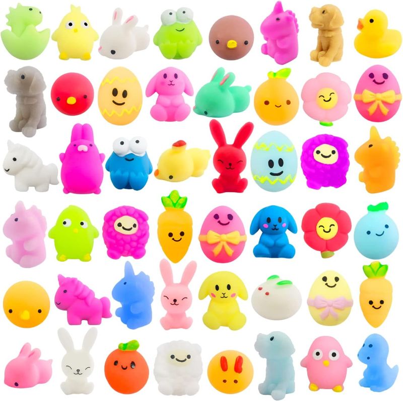 Photo 1 of 48 Pcs Easter Mochi Squishy Toys,Mini Cute Squeeze Toy Stress Reliever Anxiety Packs for Kid Party Favors,Easter Basket Stuffers (Easter)