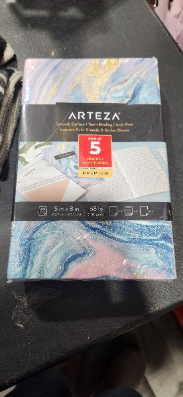 Photo 2 of ARTEZA Small Pocket Notebook Set, 5 Pcs, 5 x 8 inches 