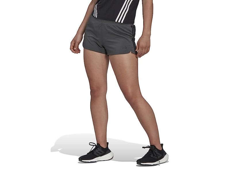 Photo 1 of Adidas Pacer 3-Stripes Woven Shorts (Grey/Black 1) Women's Shorts- Size XL
