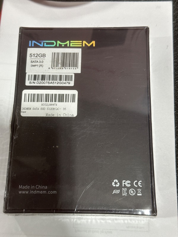 Photo 2 of INDMEM AHCI SATA SSD 512GB 3D TLC Flash Drive Upgrade for MacBook Air Late 2010, Mid 2011 A1370 (EMC 2393/2471), A1369 (EMC 2392/2469) DMPT(A) 512G