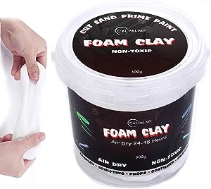 Photo 1 of (White) 300g Moldable Cosplay Foam Clay with 24 Sheets EVA Cosplay Foam 9”x12’’
