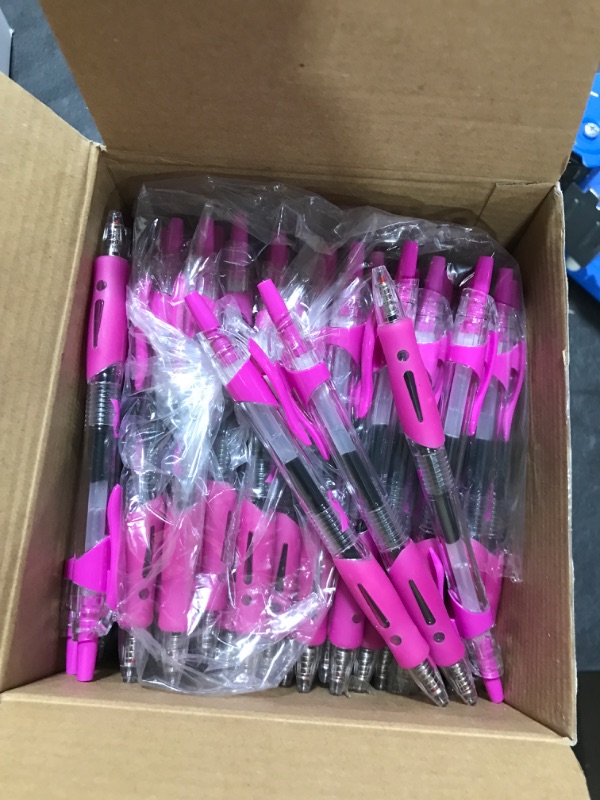Photo 2 of 200 Pcs Breast Cancer Pens Retractable Ballpoint Pink Ribbon Pens 0.5 mm Pink Pens Black Ink with Rubber Grip Breast Cancer Awareness Bulk Items for Public Events Gift Women Girls