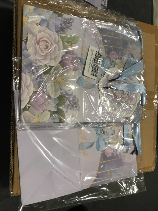 Photo 2 of 2 PACK Gcardist Festival White Board Bag 10x8x4.5 inch for Gift… Blue Flower (1 Pcs) 1pcs