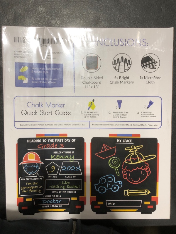 Photo 1 of Chalk Board for Kids (FireTruck, 11 x 13") + 5 Chalkboard Chalk Markers - Kids Chalkboard, No Mess Art for Kids, Craft Kits & Supplies, DIY Creative Activity, Gifts for Boys & Girls Ages 4, 5, 6, 7, 8 FireTruck Board