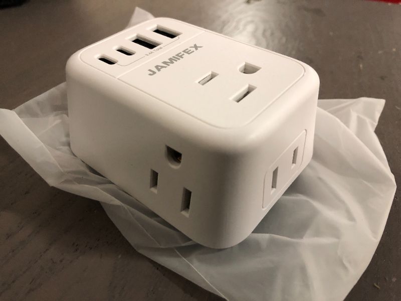 Photo 3 of Foldable UK Ireland Travel Plug Adapter, JAMIFEX 8 in 1 Type G Travel Power Adapter with 4 USB(2 USB-C) Ports and 4 Outlets,US to England Irish Hong Kong Kenya Dubai Singapore Plug Adaptor Converter