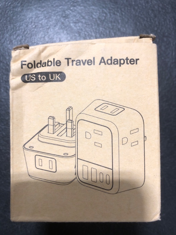 Photo 5 of Foldable UK Ireland Travel Plug Adapter, JAMIFEX 8 in 1 Type G Travel Power Adapter with 4 USB(2 USB-C) Ports and 4 Outlets,US to England Irish Hong Kong Kenya Dubai Singapore Plug Adaptor Converter