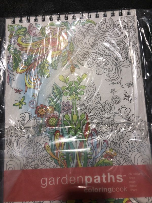 Photo 2 of Action Publishing Coloring Book: Garden Paths · Garden Scenes and Intricate Animal Designs for Stress Relief, Relaxation and Creativity · Large Topbound (8.6 x 11.75 inches) Large Topbound (8.6" by 11.2") Garden Paths