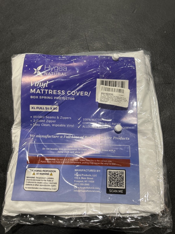 Photo 2 of 6 Gauge Vinyl Bed Bug Mattress Cover/Box Spring Cover by Hygea Natural- 100% Waterproof Encasement- Perfect for Bed wetting (Full XL)