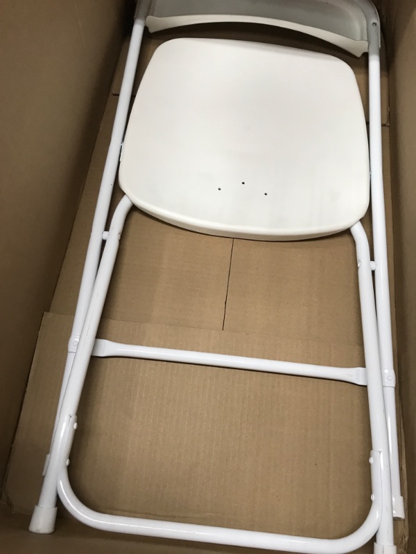 Photo 2 of Plastic Folding Chair, 800 lbs. Capacity, White 1 Chair