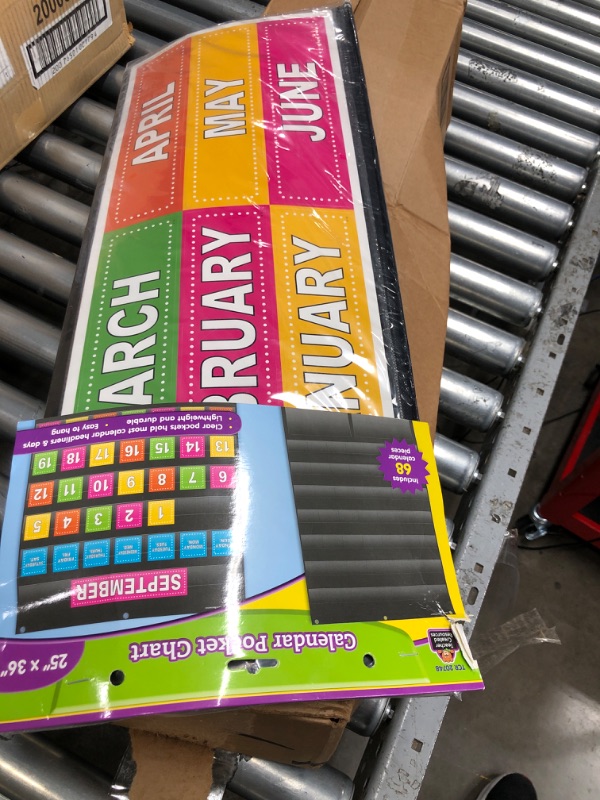 Photo 1 of Teacher Created Resources Black Calendar Pocket Chart (20748) 38 H x 1.5 L x 10.75 W