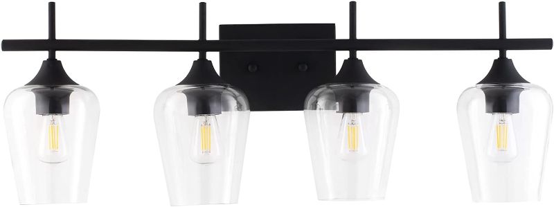 Photo 1 of **SEE NOTES**
VONLUCE 4-Light Vanity Light in Matt Black Finish, Vintage Farmhouse Mirror Lights with Clear Glass Shade, Modern Industrial Wall Sconce, 4-Light Black