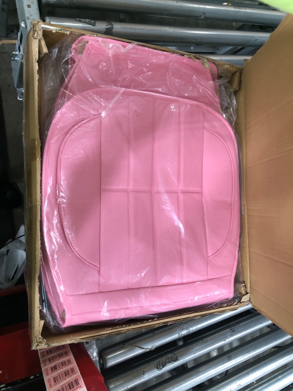 Photo 1 of AOOG Pink Leather Car Seat Covers, Leatherette Automotive Seat Cover for Cars SUV Pick-up Truck, Universal Non-Slip Car Seat Cover Waterproof Protectors Interior Accessories, Front Pair FRONT PAIR PINK