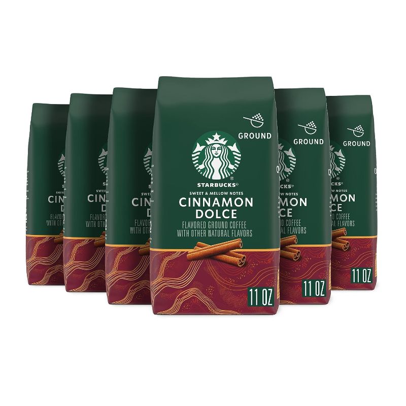 Photo 1 of EXP JUL 22 2023-Starbucks Ground Coffee—Cinnamon Dolce Flavored Coffee—No Artificial Flavors—100% Arabica—6 bags (11 oz each)
