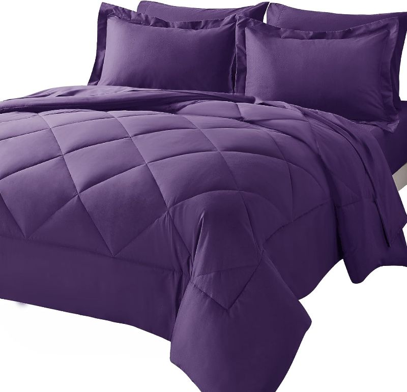 Photo 1 of 
CozyLux Queen Comforter Set 102 x 90 with Sheets 7 Pieces Bed in a Bag Purple All Season Bedding Sets with Comforter, Pillow Shams, Flat Sheet, Fitted Sheet and...
Color:Purple