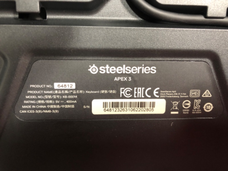 Photo 4 of  NEW

SteelSeries Apex 3 RGB Gaming Keyboard